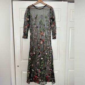Custom Embroidered Floral Maxi